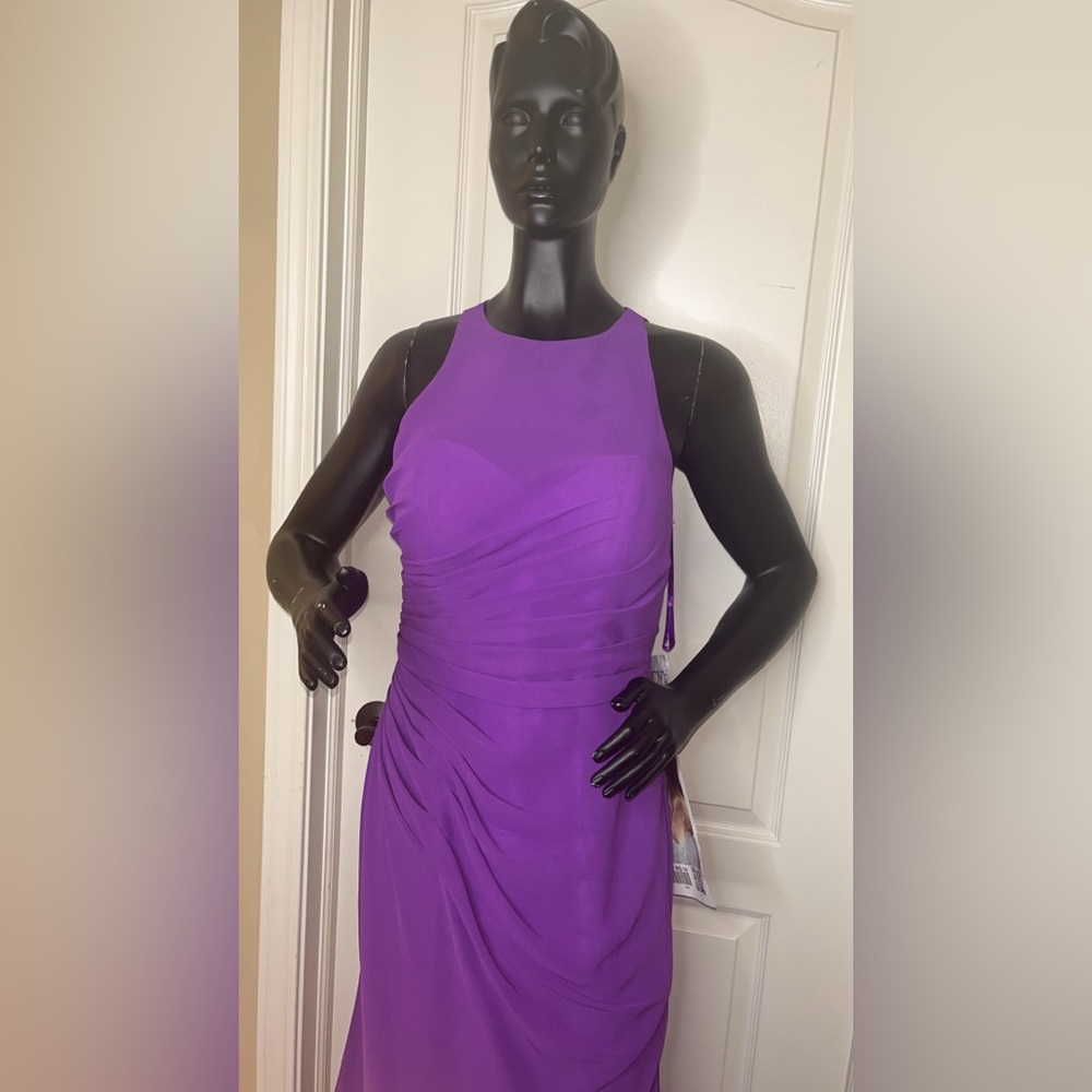Modern Maid Purple bridesmaids Prom formal dress